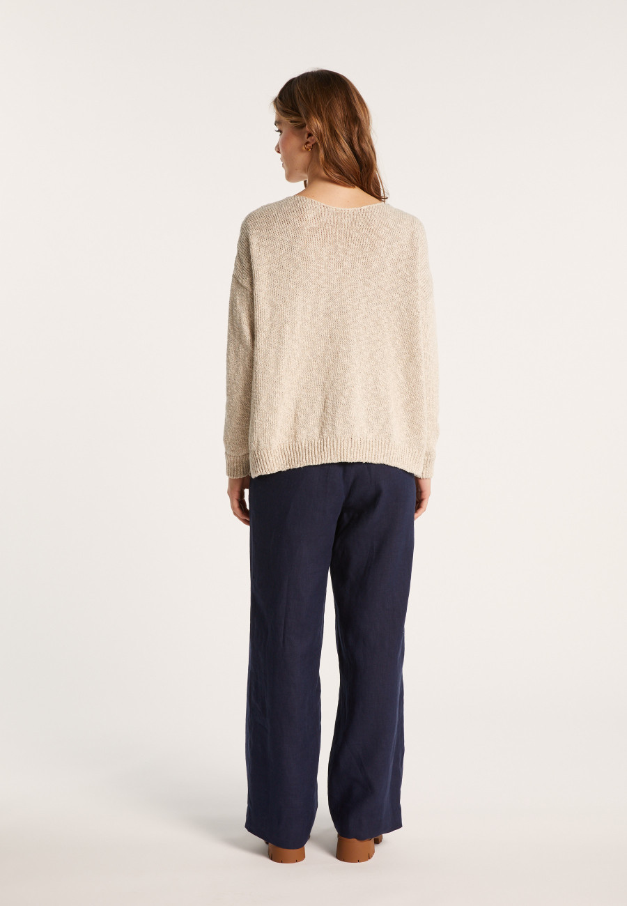 Loose cotton and linen jumper - Nathalie