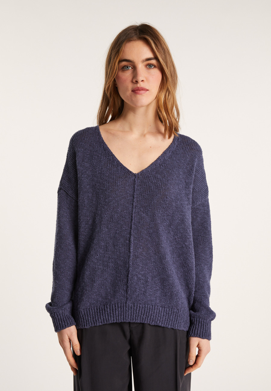 Loose cotton and linen jumper - Nathalie