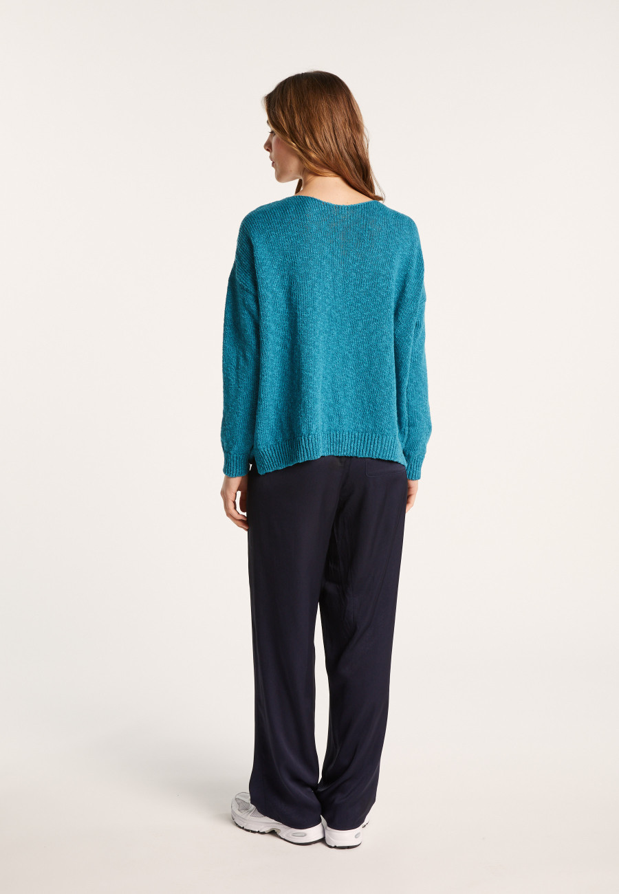 Loose cotton and linen jumper - Nathalie