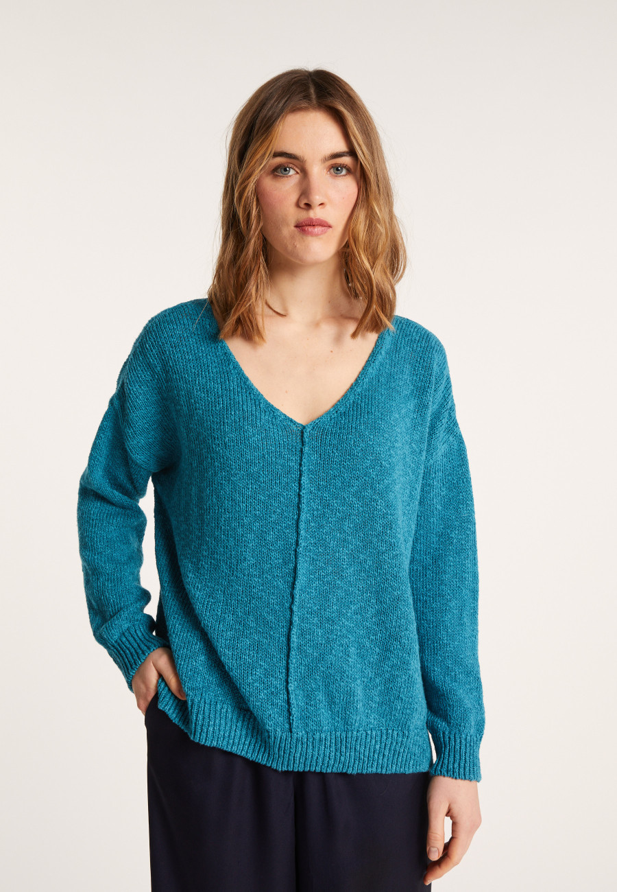 Loose cotton and linen jumper - Nathalie