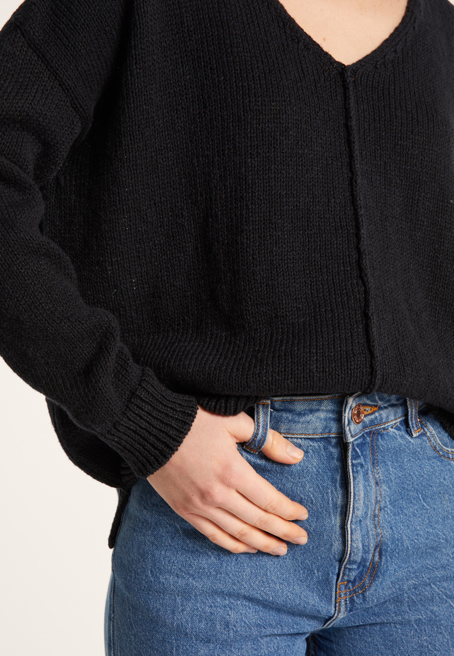 Loose cotton and linen jumper - Nathalie