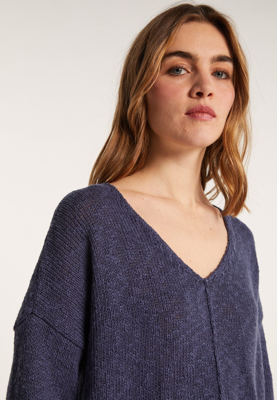 Loose cotton and linen jumper - Nathalie