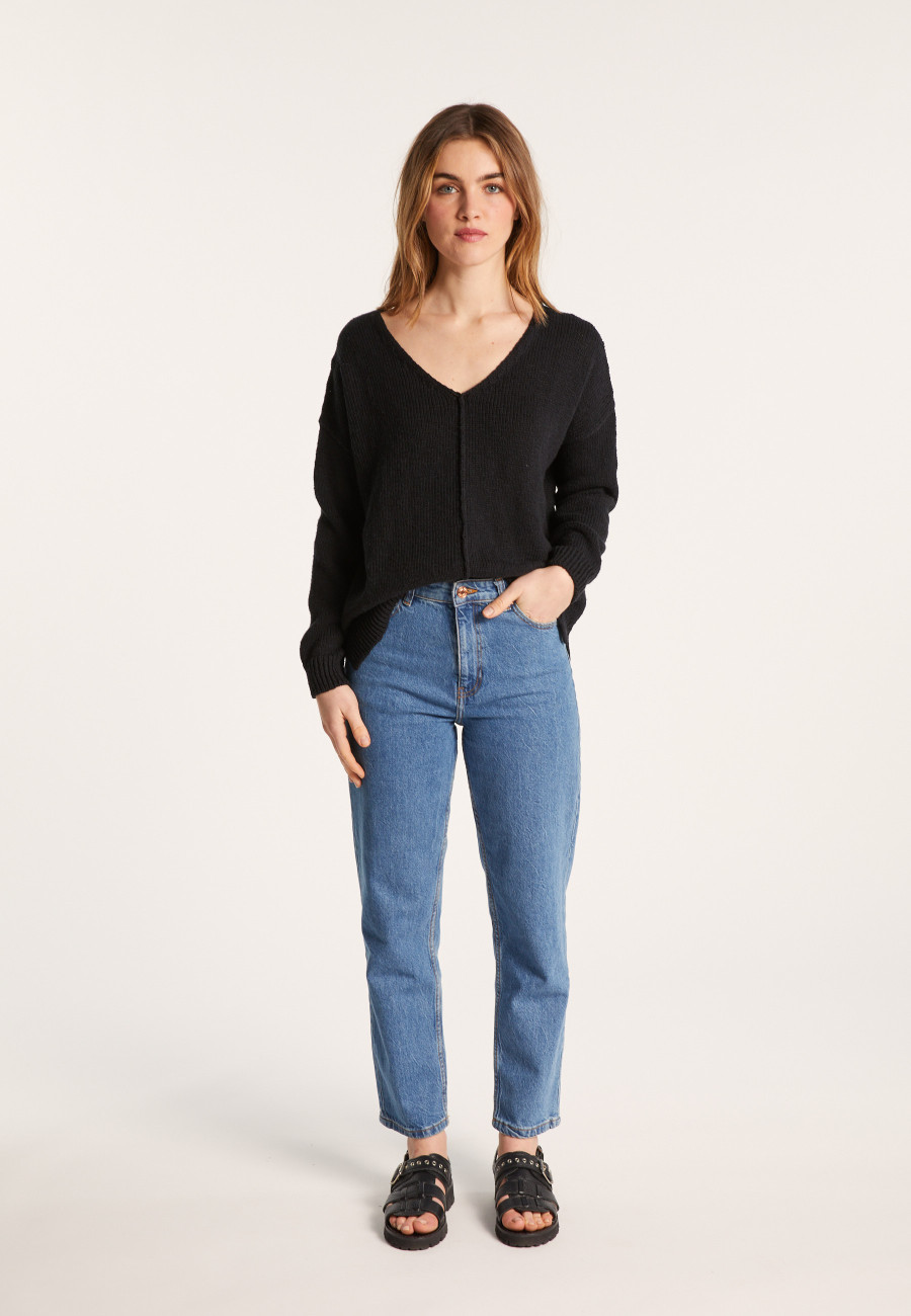 Loose cotton and linen jumper - Nathalie