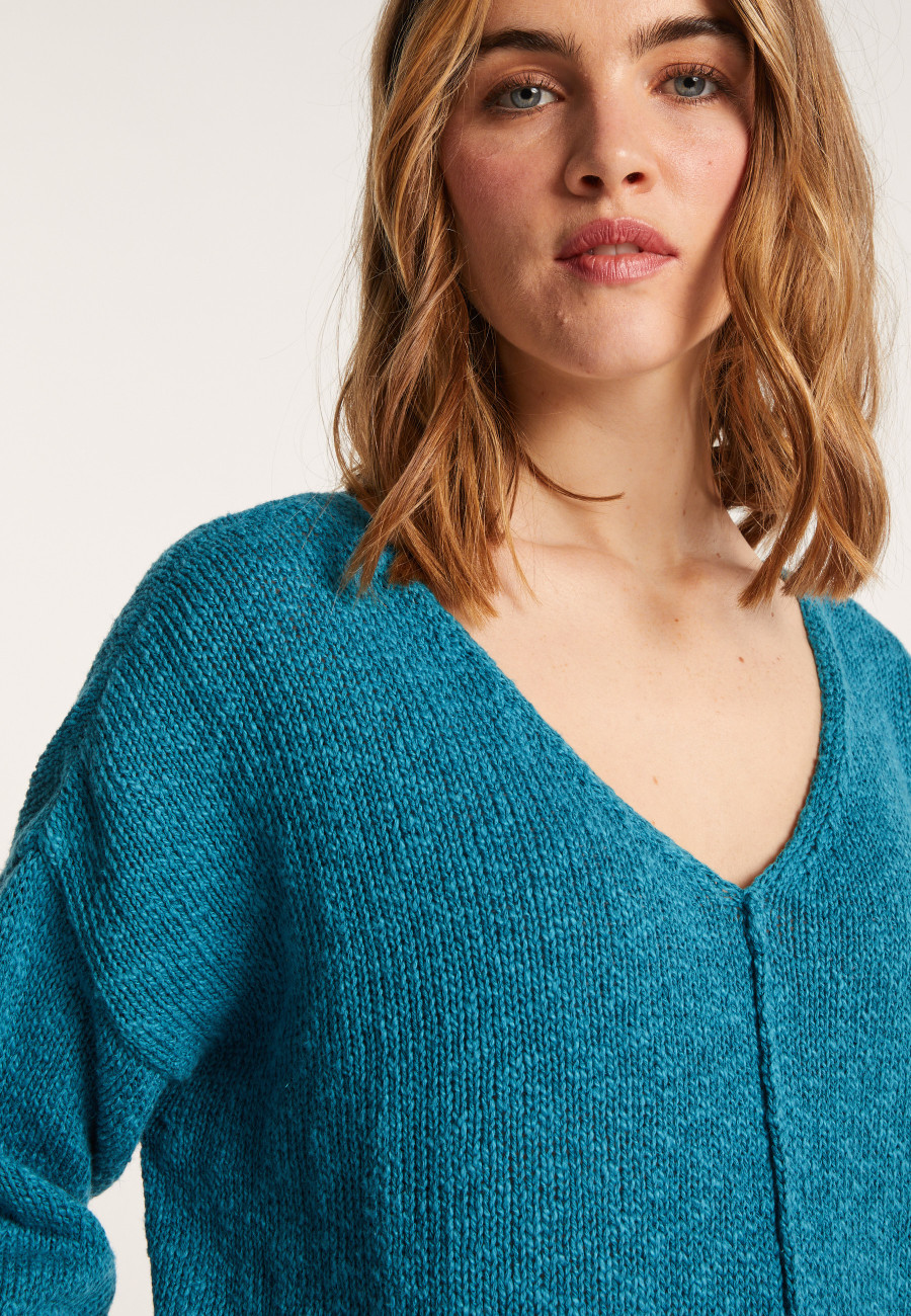 Loose cotton and linen jumper - Nathalie