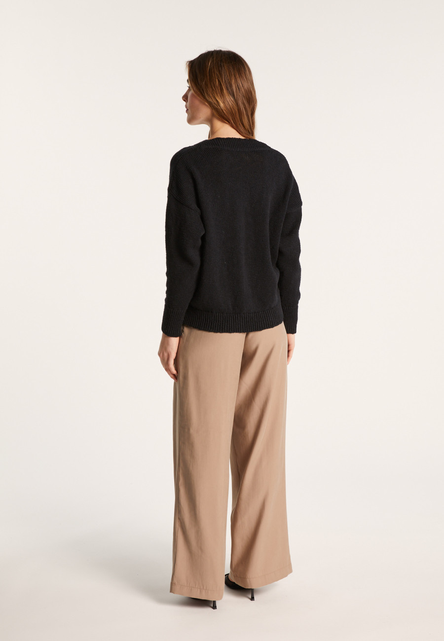 Cotton and linen V-neck cardigan - Nais