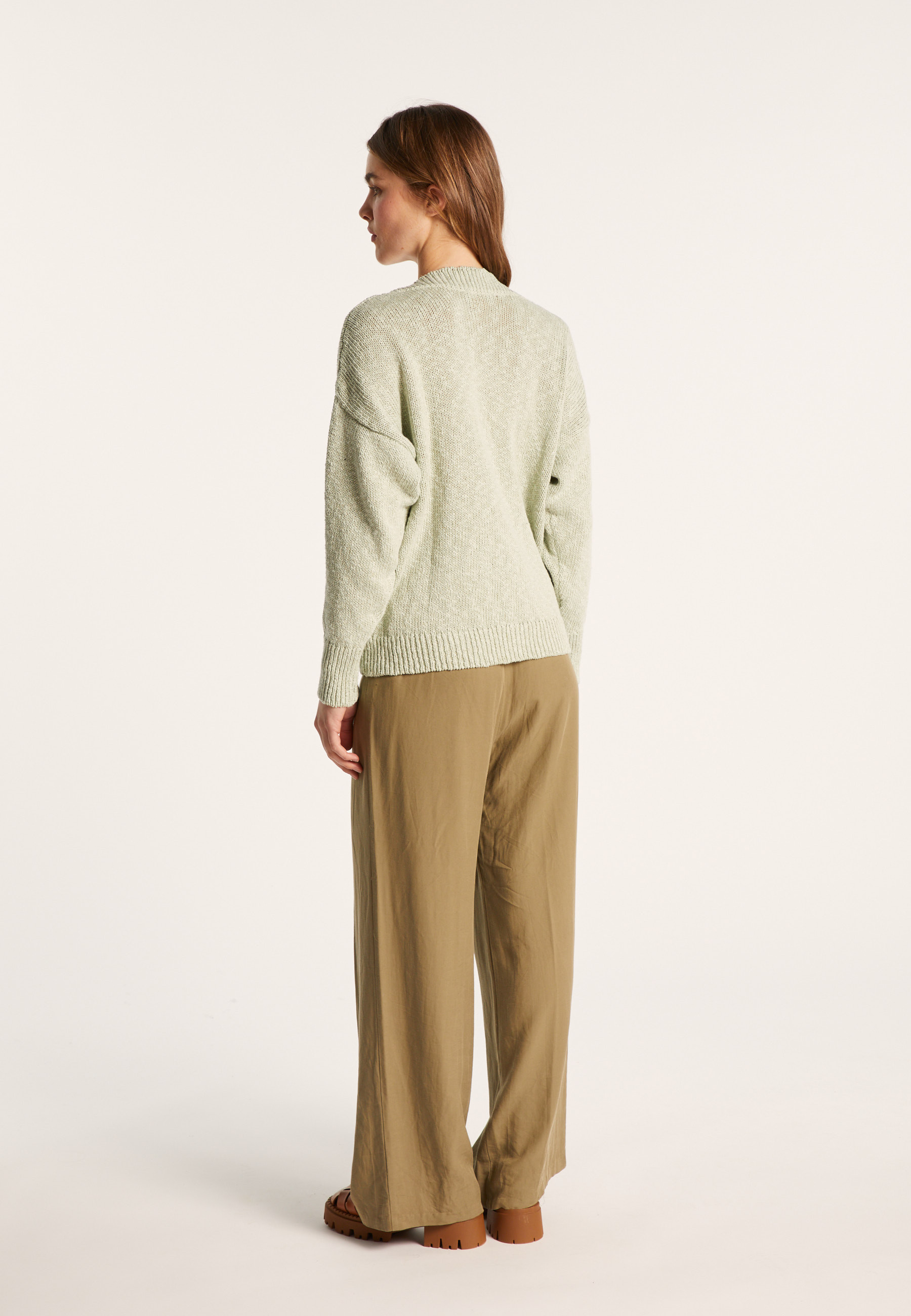 Gilet col V en coton et lin - Nais