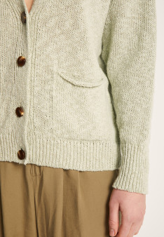 Gilet col V en coton et lin - Nais