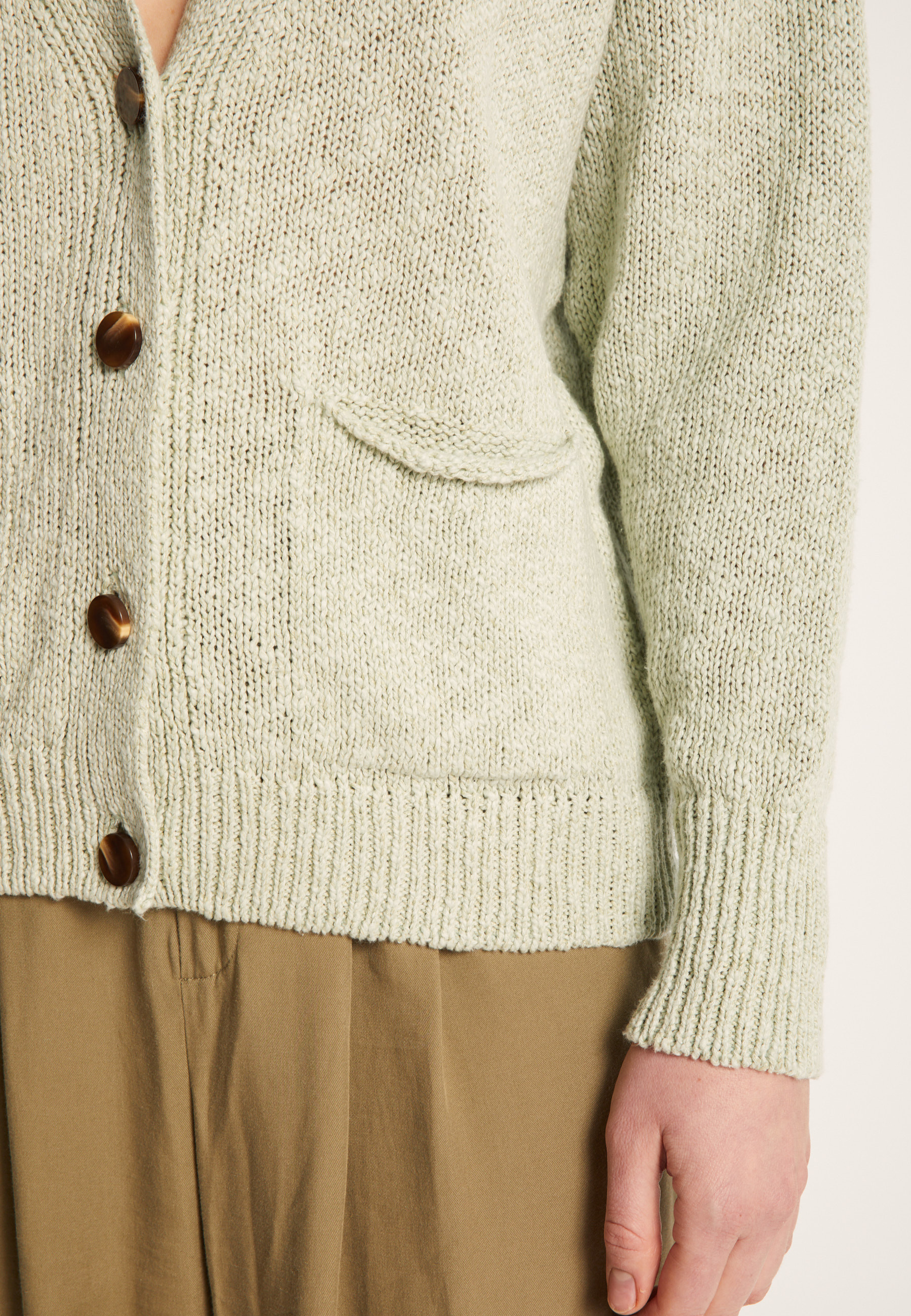 Gilet col V en coton et lin - Nais