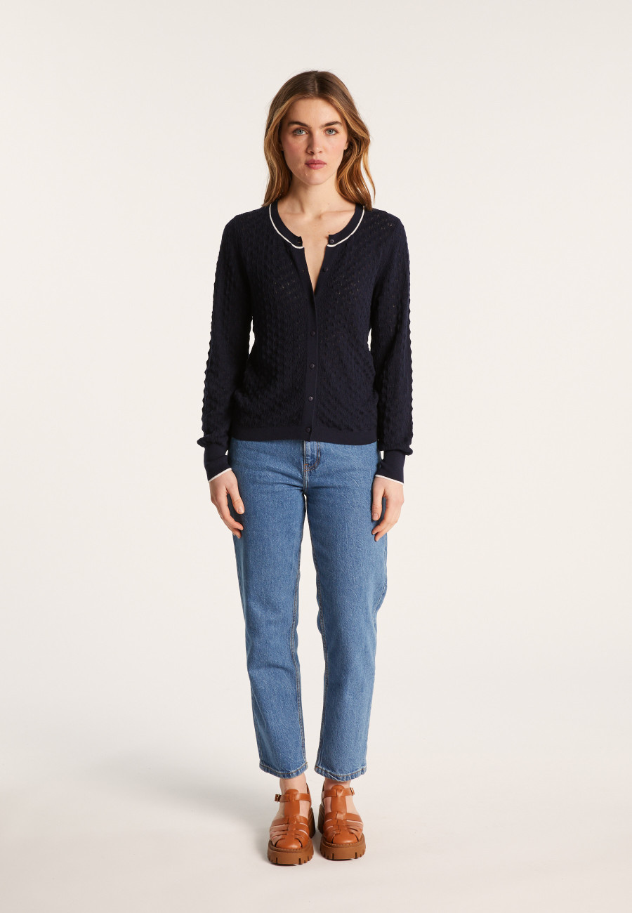 Cardigan in organic cotton - Lanaelle