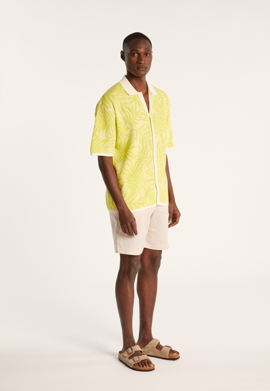 Cotton and linen patterned shirt - Ismael