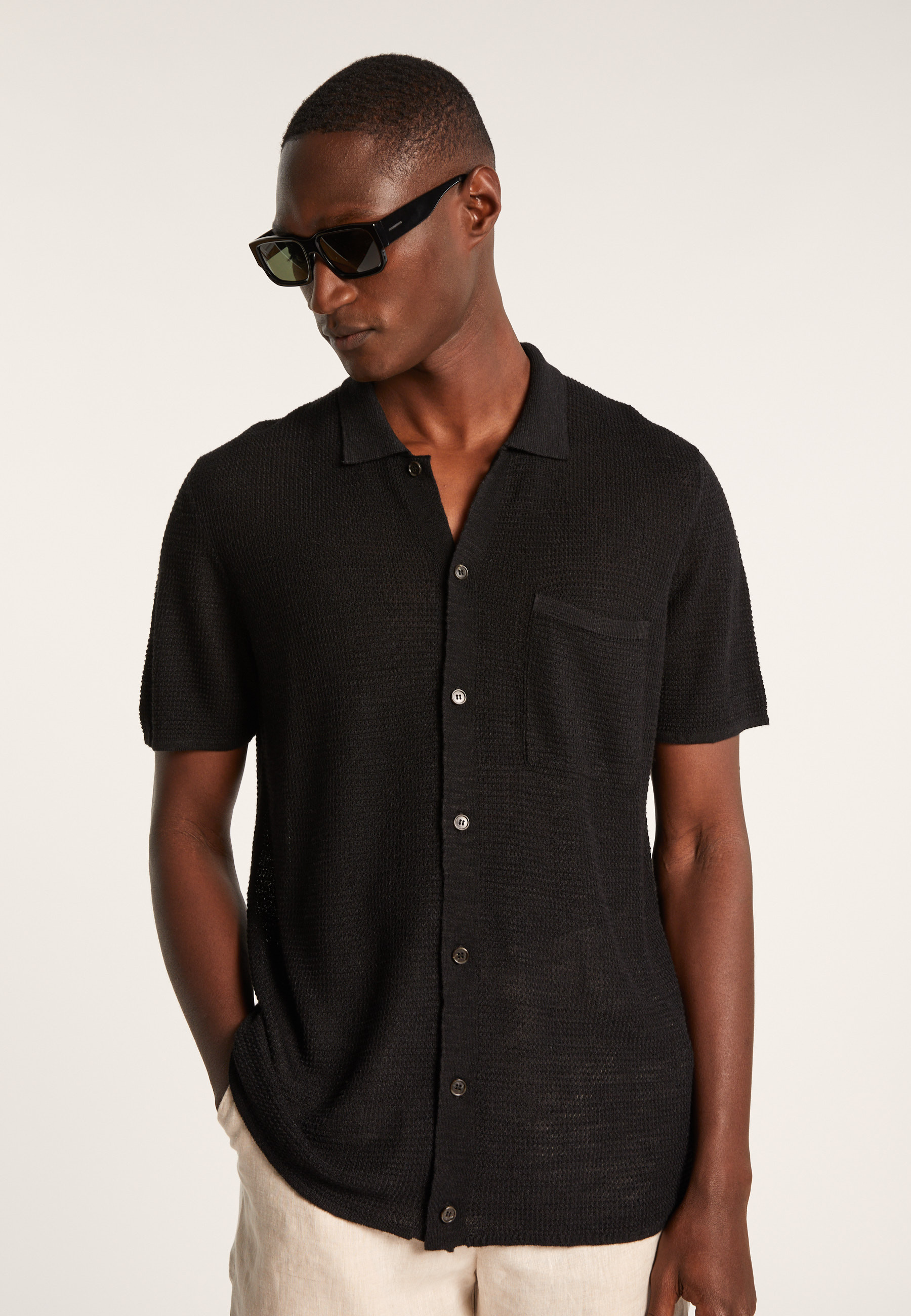 Chemise manches courtes en lin flammé - Icarus