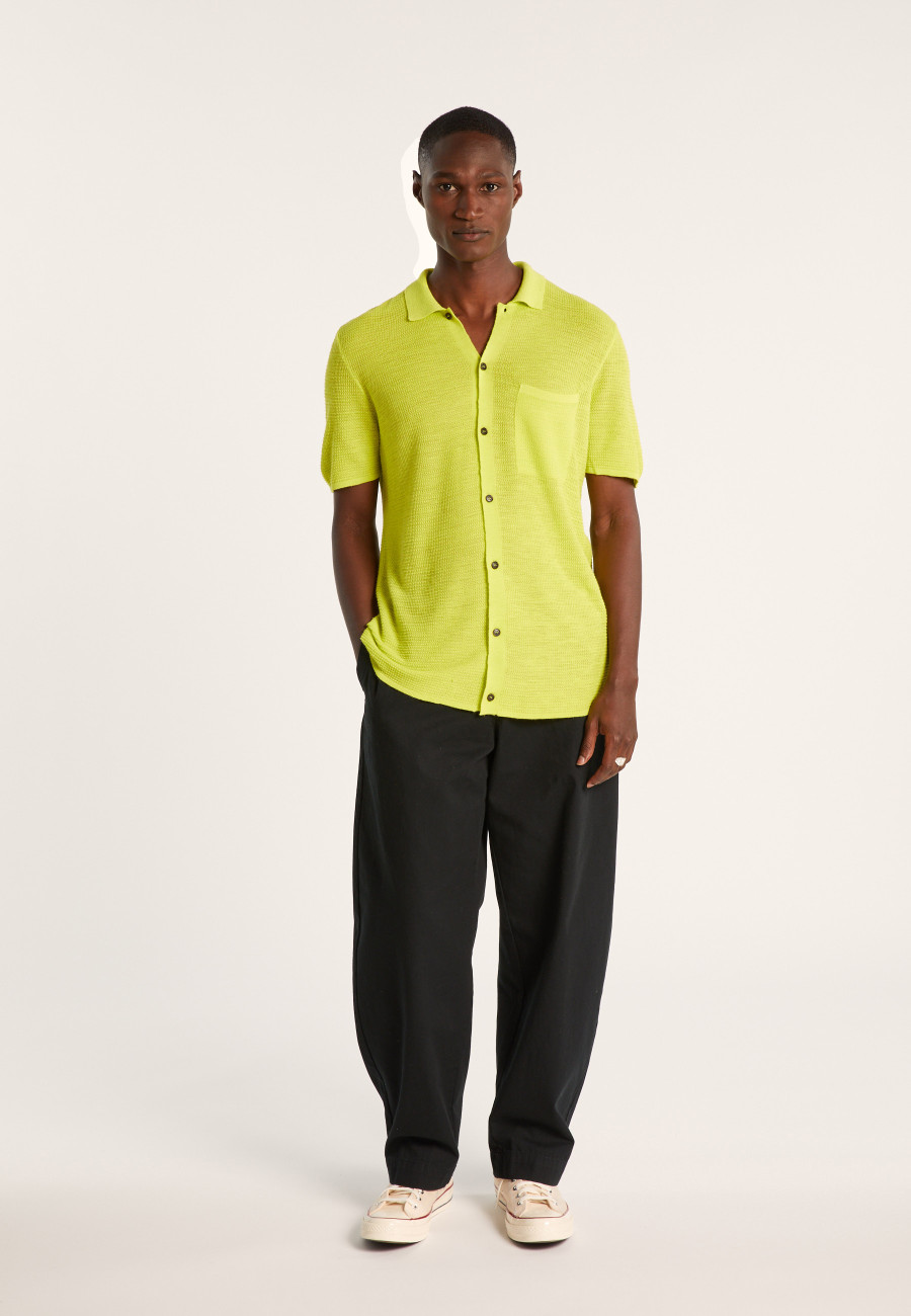 Camisa de linho manga curta flamejada - Icarus