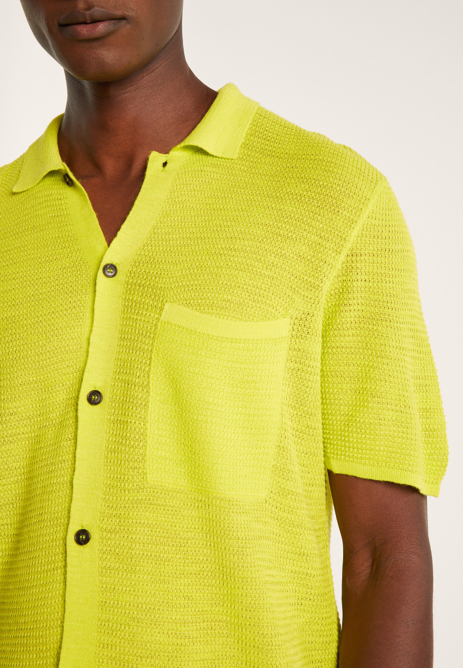 Camisa de linho manga curta flamejada - Icarus