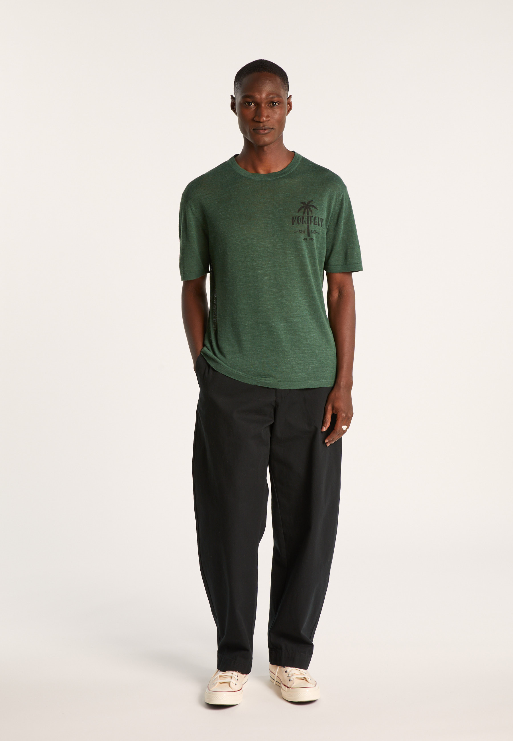 T-shirt en lin flammé - Isao