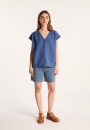 Linen V-neck T-shirt - Dala