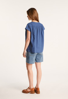 Linen V-neck T-shirt - Dala