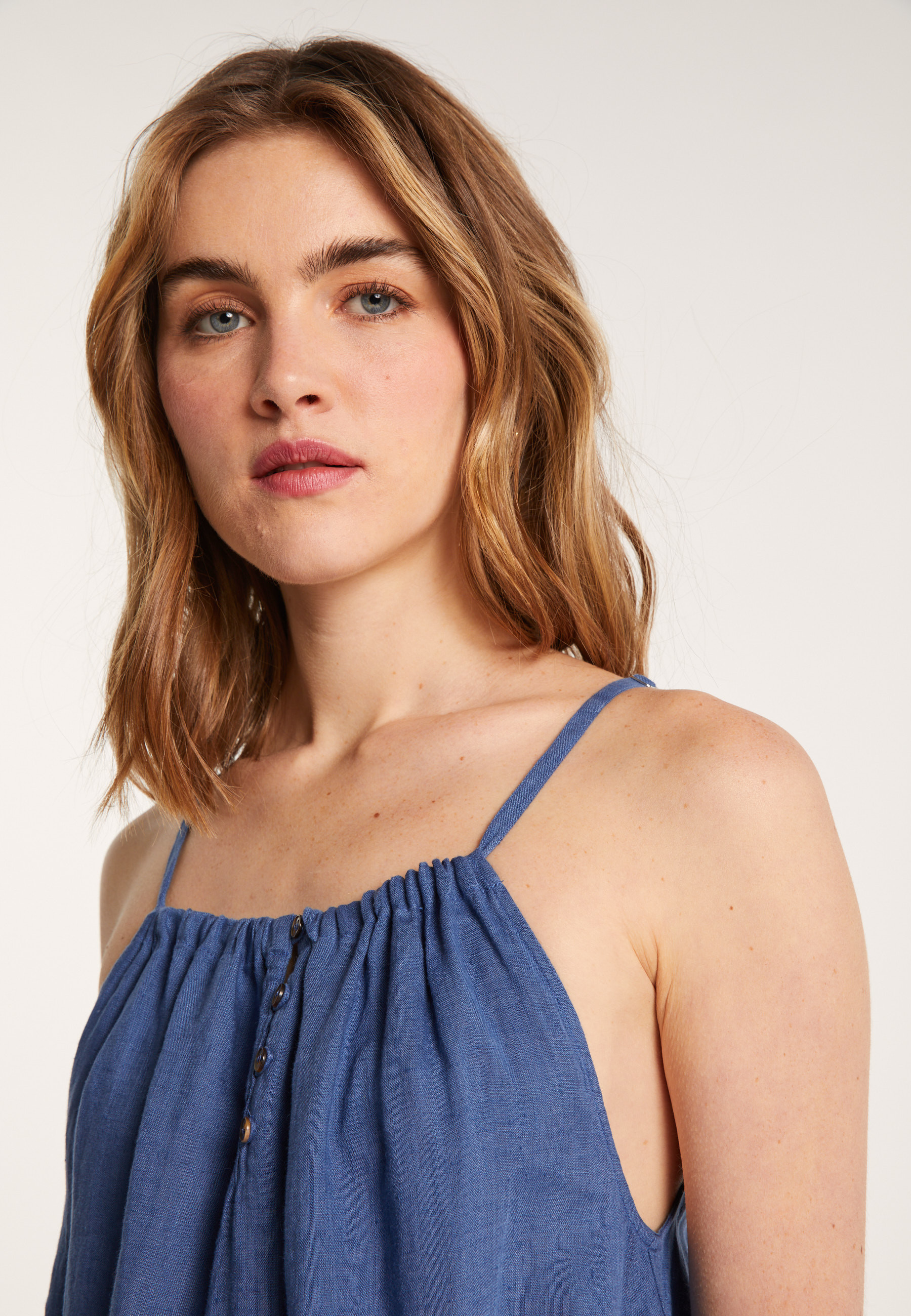 Sleeveless linen dress - Deborah