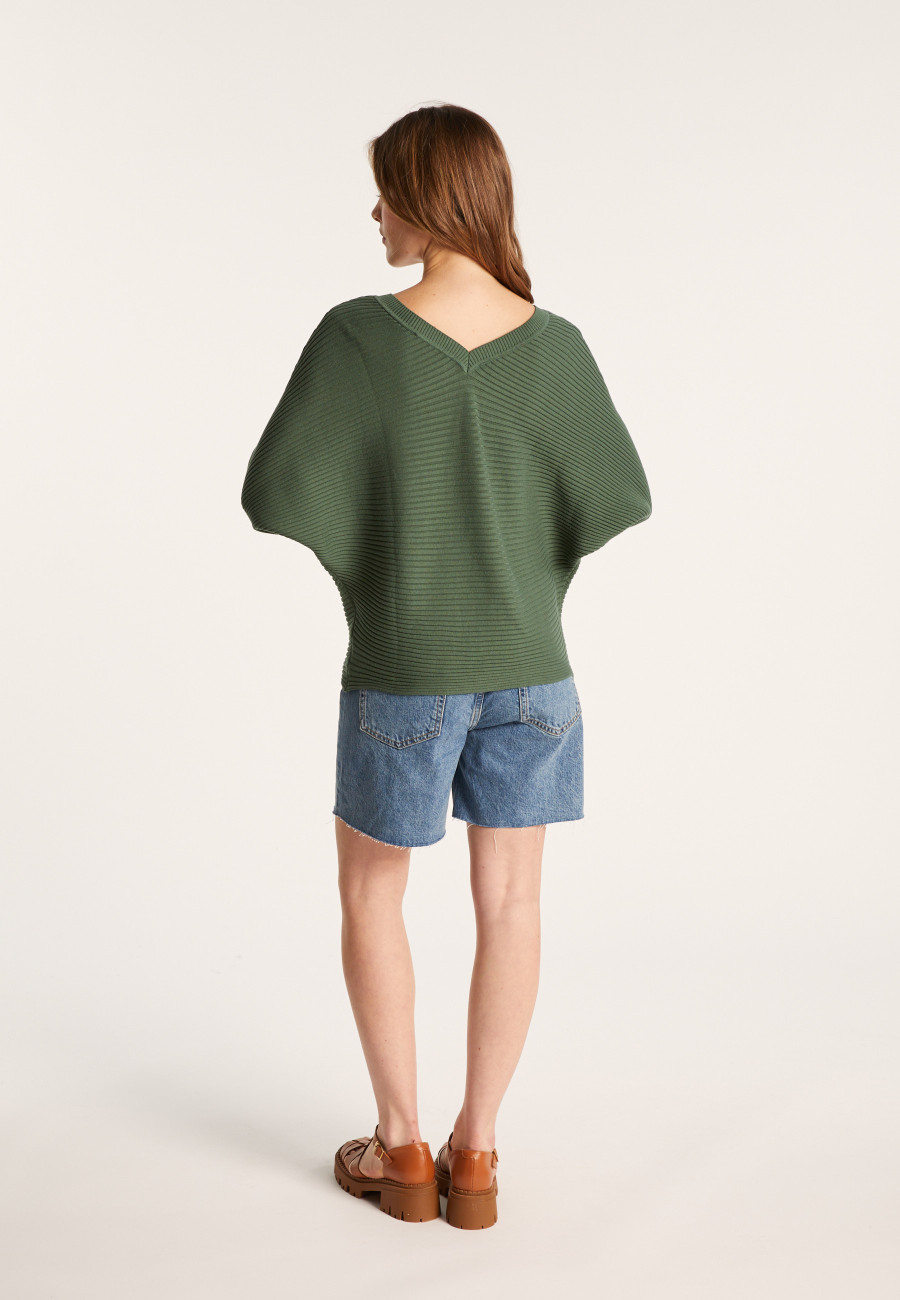 Cotton sweater with batwing sleeves - Lison