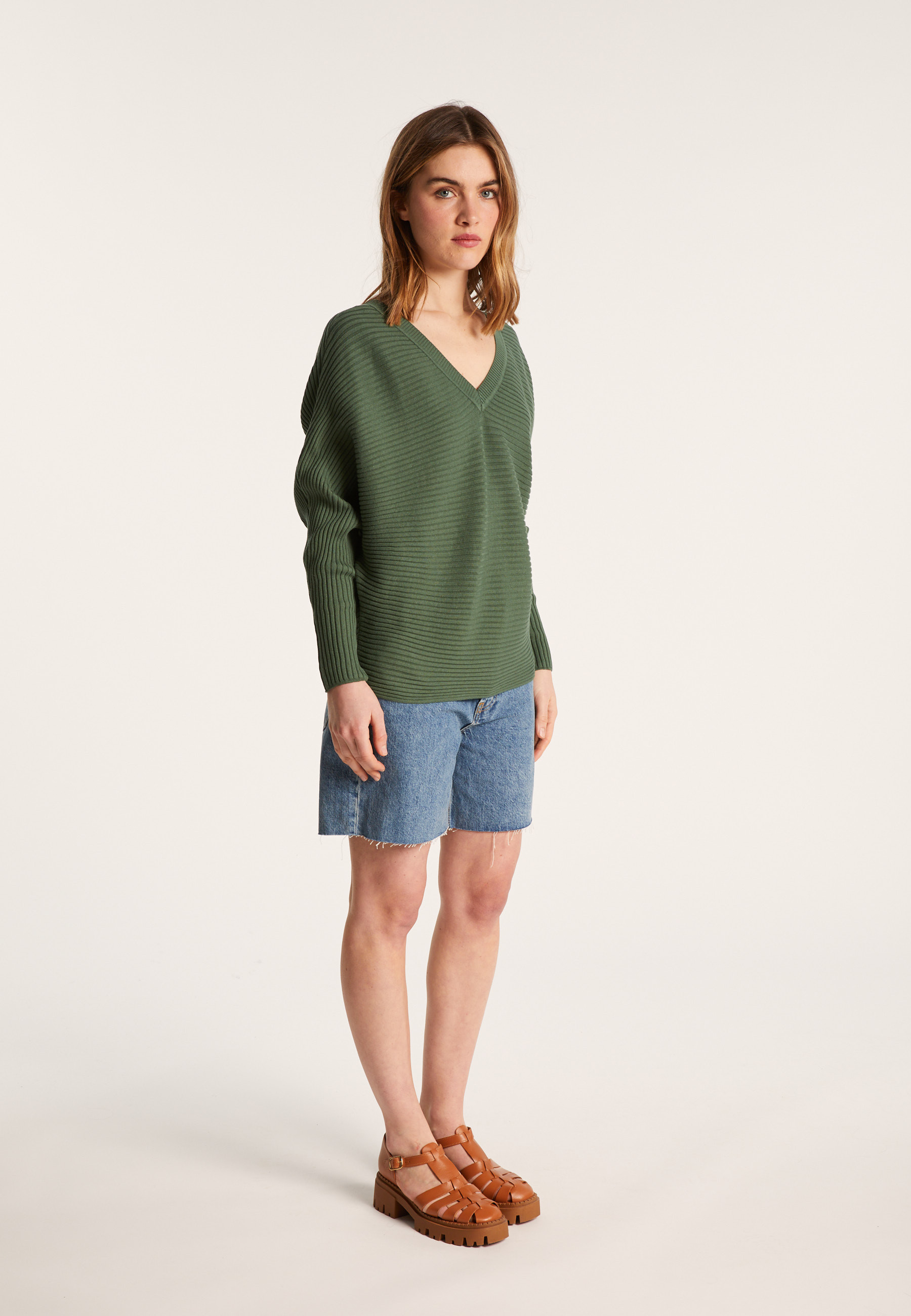 Pull en coton manches chauve-souris - Lison