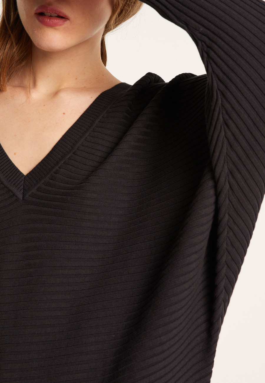 Cotton sweater with batwing sleeves - Lison