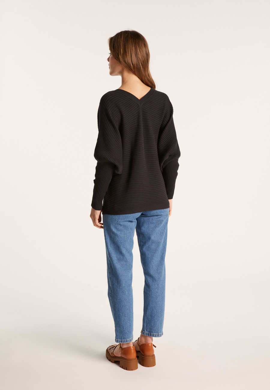 Cotton sweater with batwing sleeves - Lison