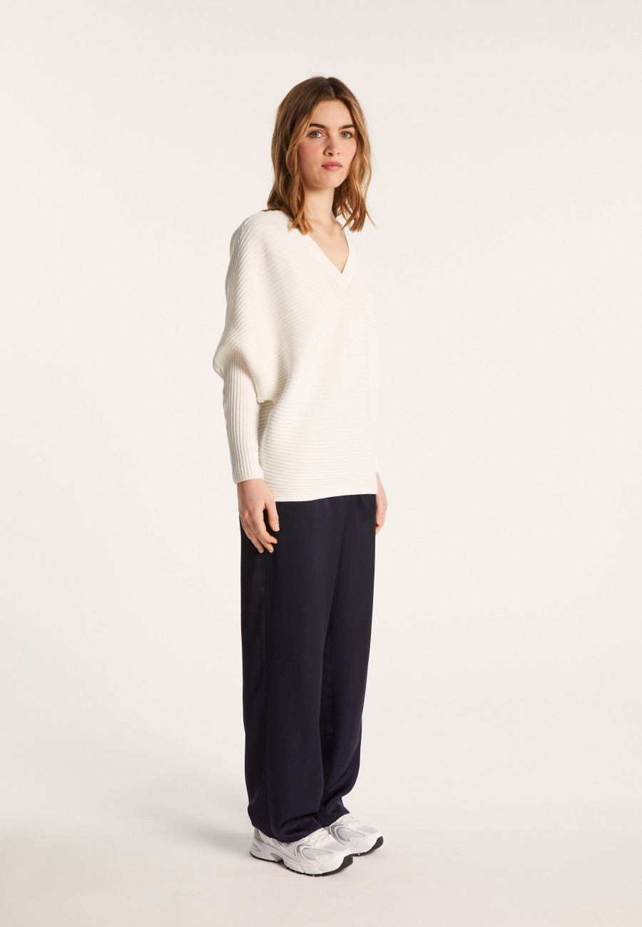 Cotton sweater with batwing sleeves - Lison