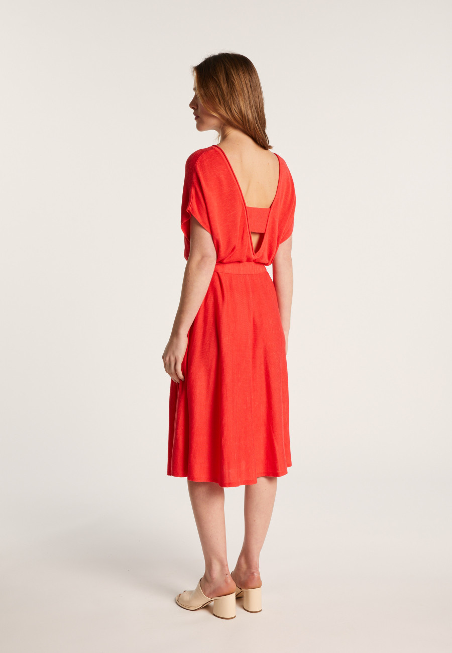 Flowing dress in slub linen - Layla