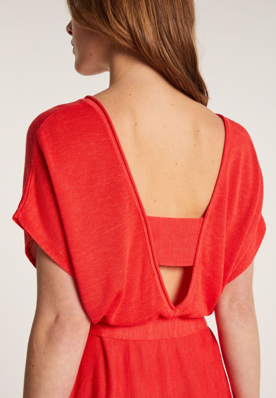 Flowing dress in slub linen - Layla