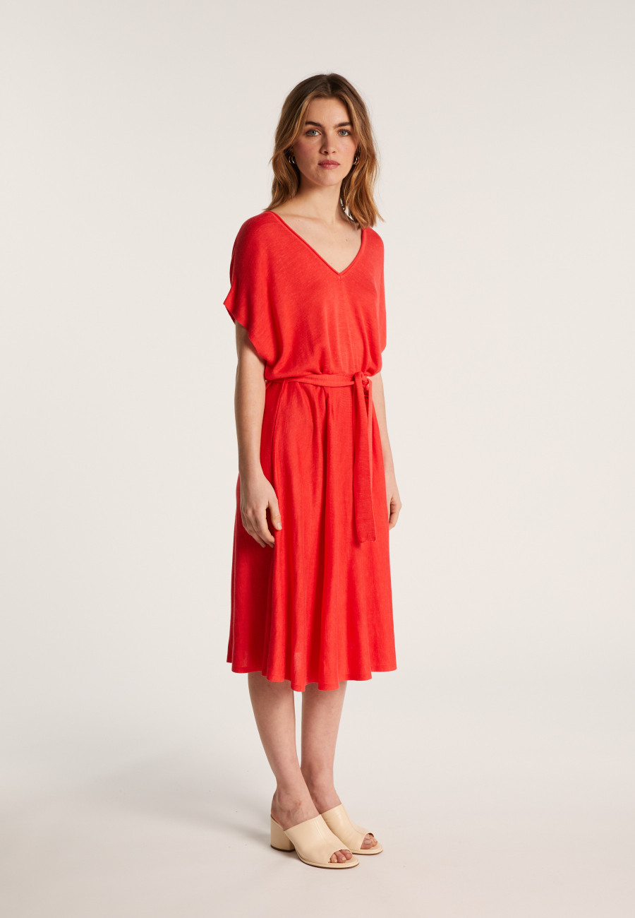 Flowing dress in slub linen - Layla