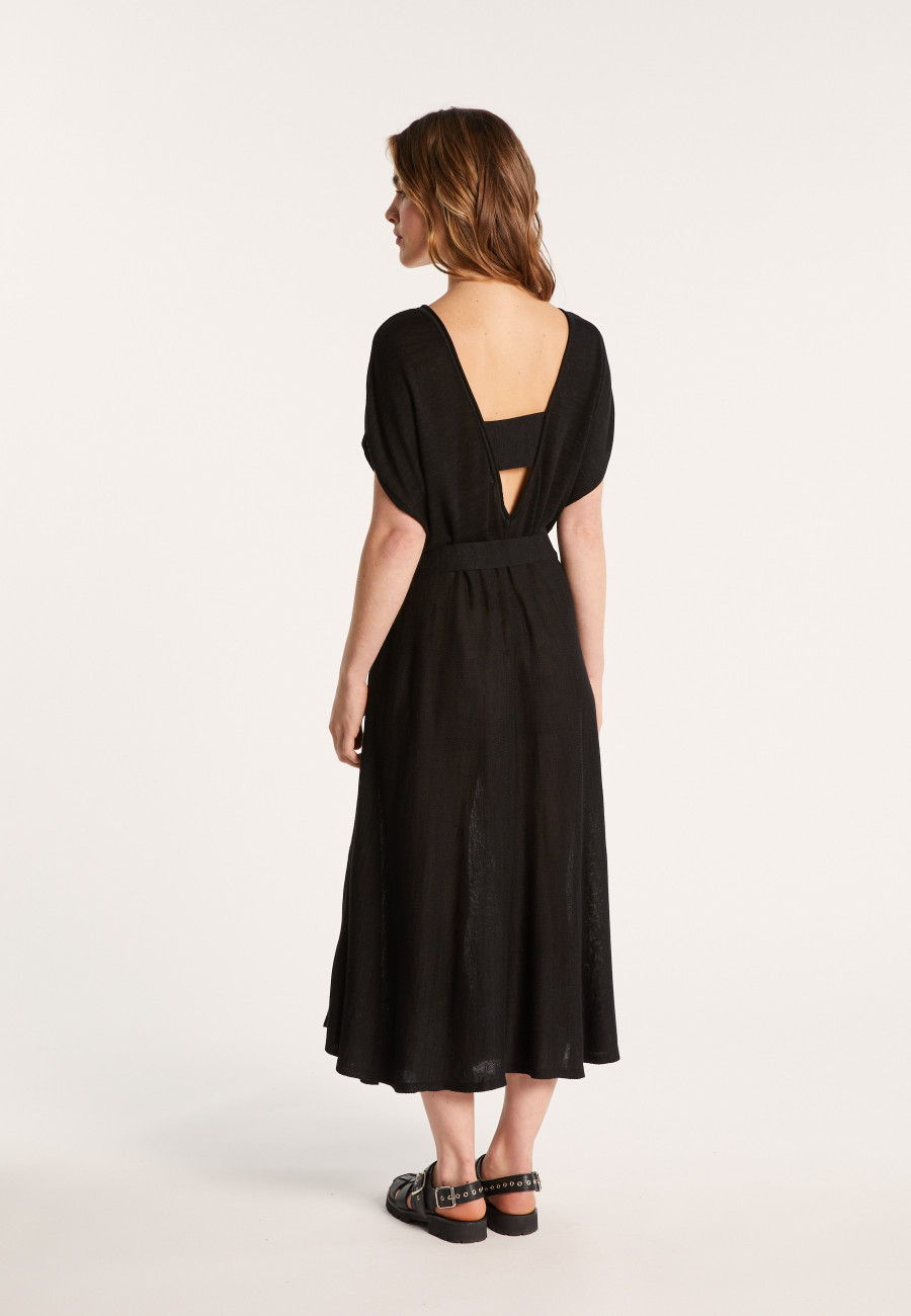 Flowing dress in slub linen - Layla