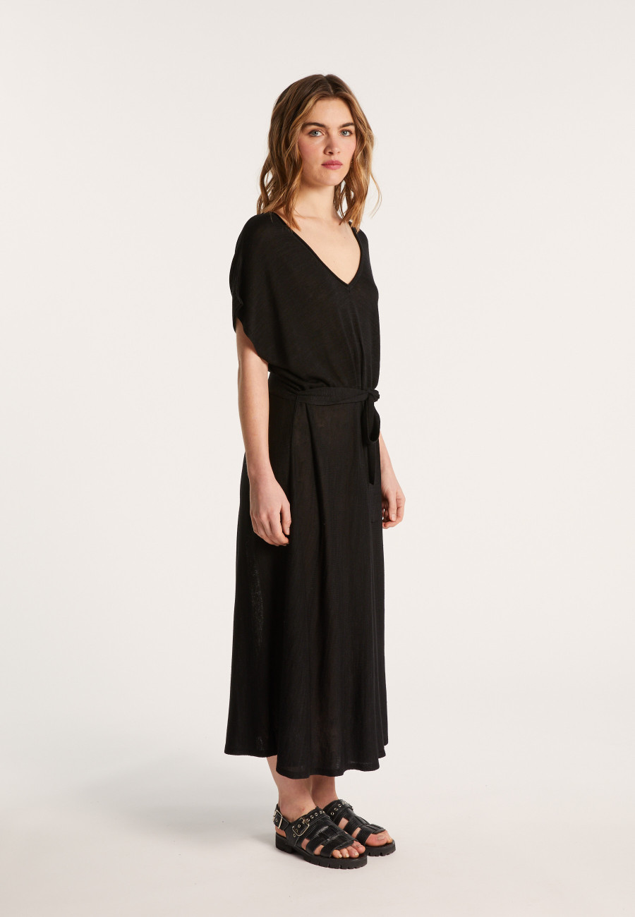 Flowing dress in slub linen - Layla