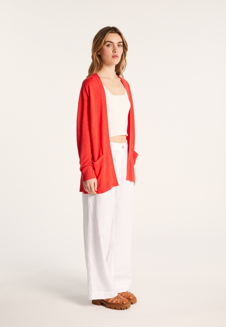 Long flamed linen cardigan - Naelle
