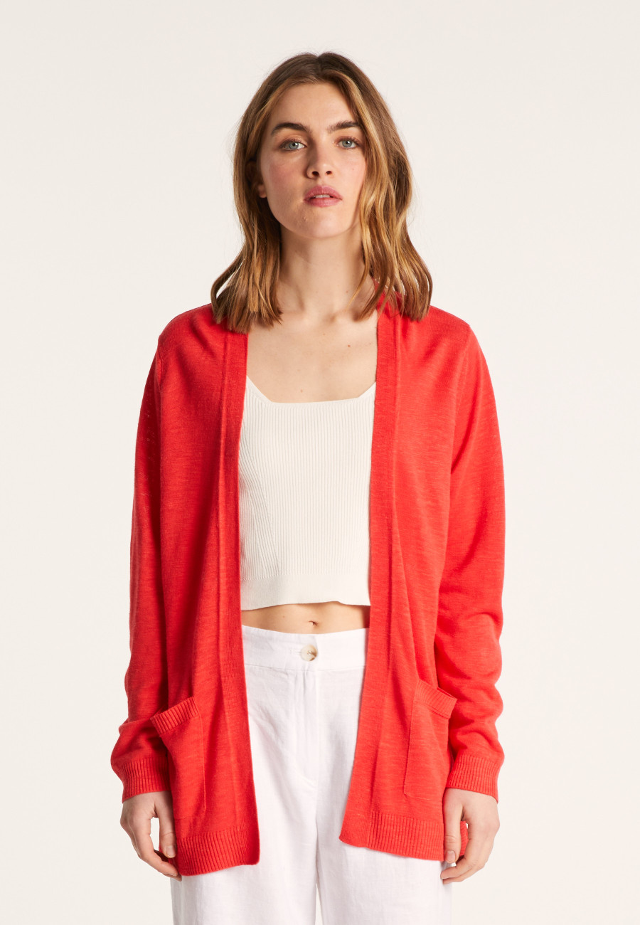 Long flamed linen cardigan - Naelle