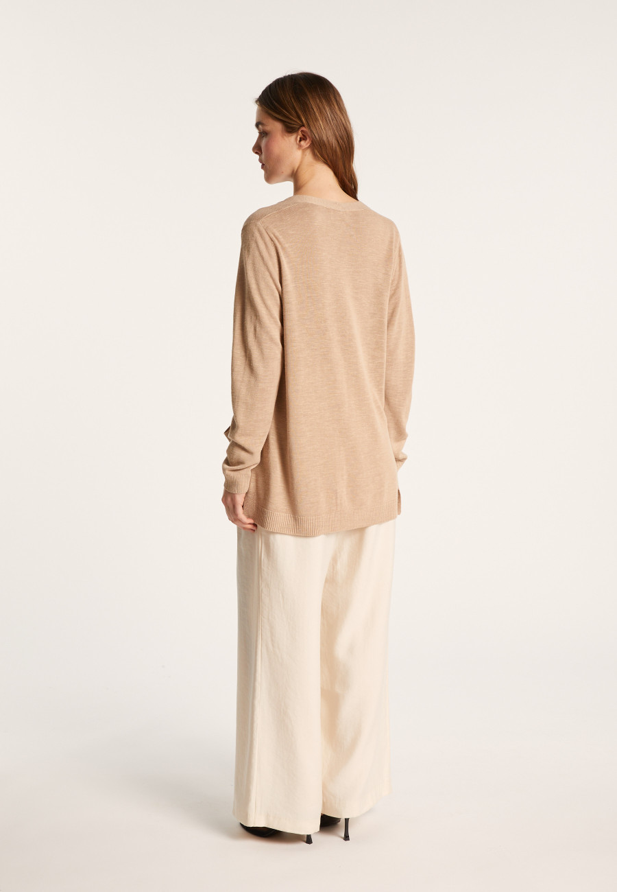 Long flamed linen cardigan - Naelle