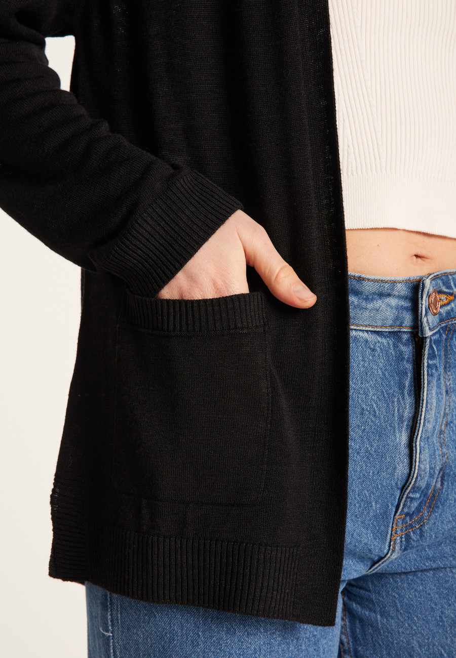Long flamed linen cardigan - Naelle