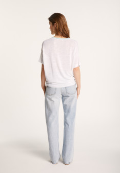 Short-sleeved cotton and linen cardigan - Laura