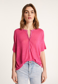 Short-sleeved cotton and linen cardigan - Laura