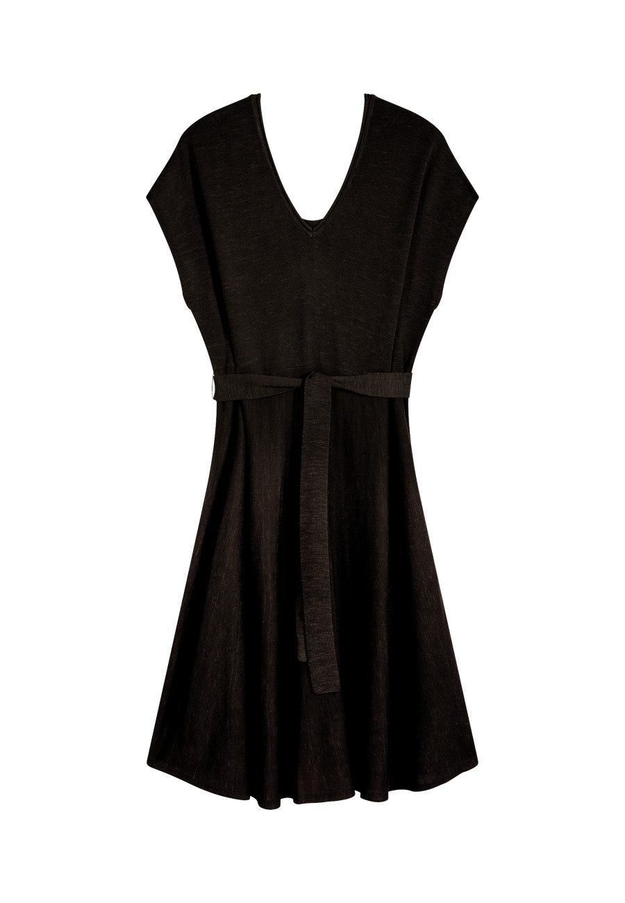 Flowing dress in slub linen - Layla