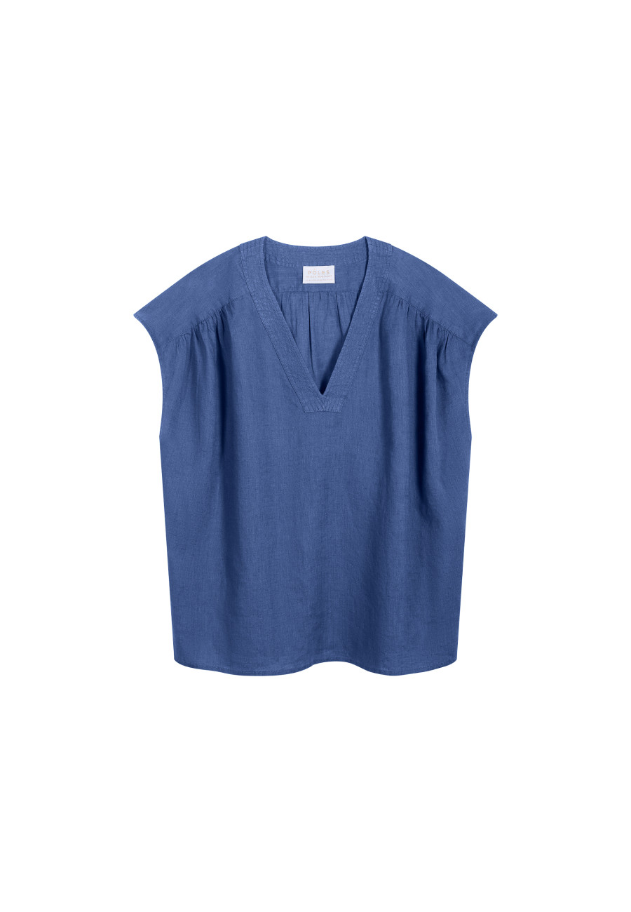 Linen V-neck T-shirt - Dala