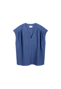 Linen V-neck T-shirt - Dala