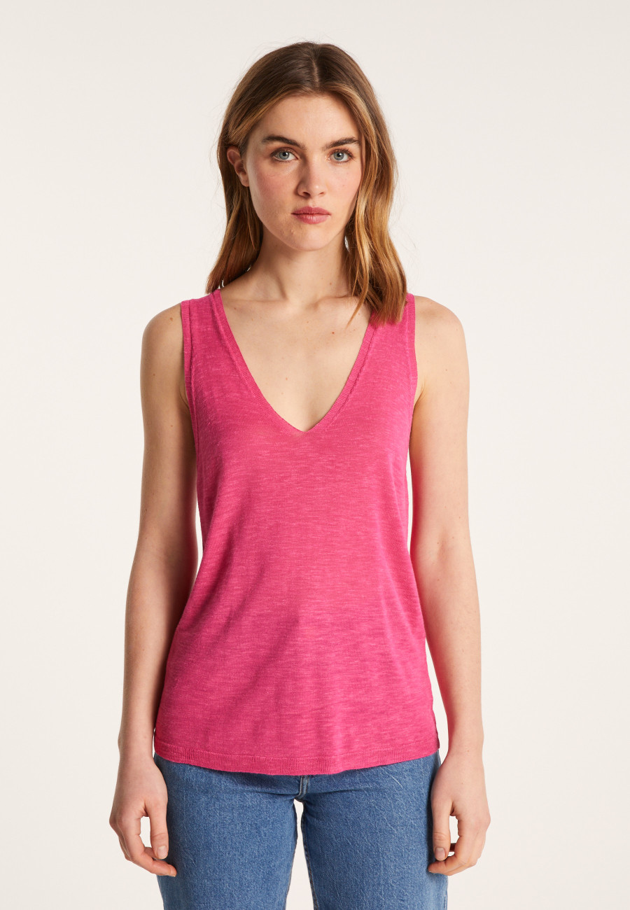 Slub linen tank top - Lalita