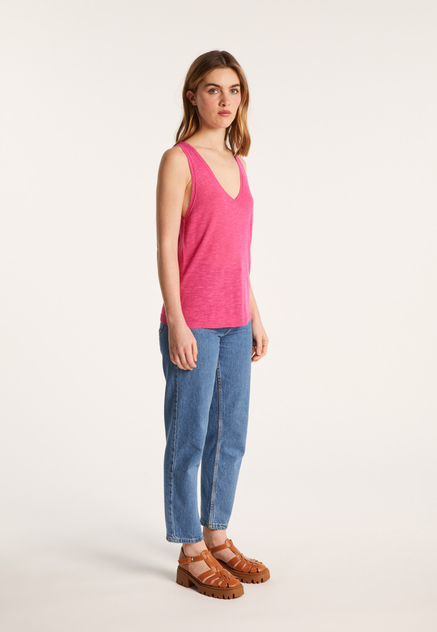 Slub linen tank top - Lalita