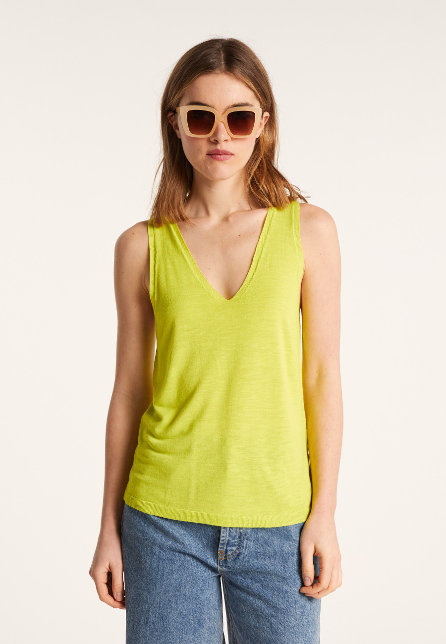 Slub linen tank top - Lalita