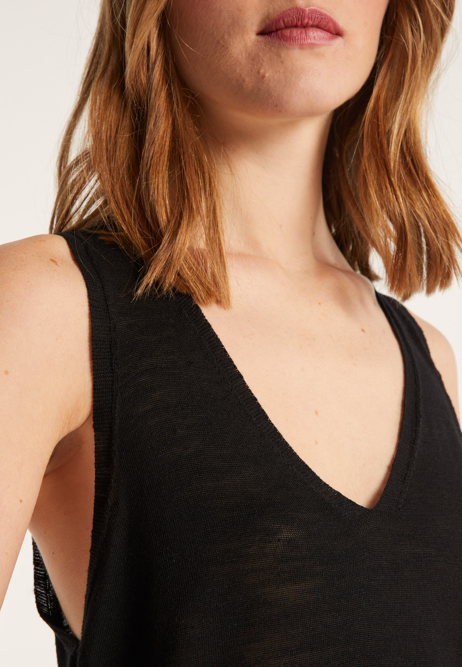 Slub linen tank top - Lalita