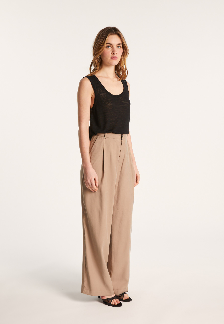 Flamed linen tank top - Maitena
