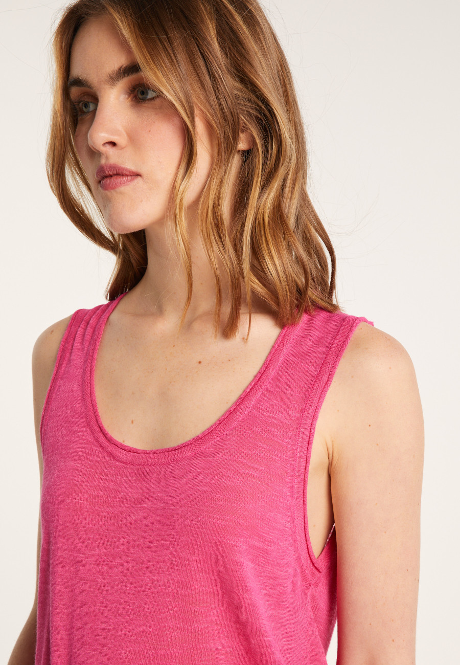Flamed linen tank top - Maitena