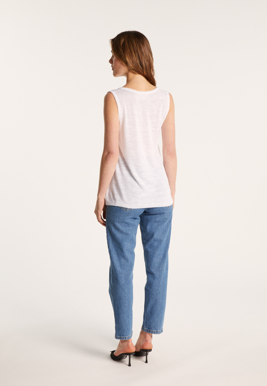 Flamed linen tank top - Maitena