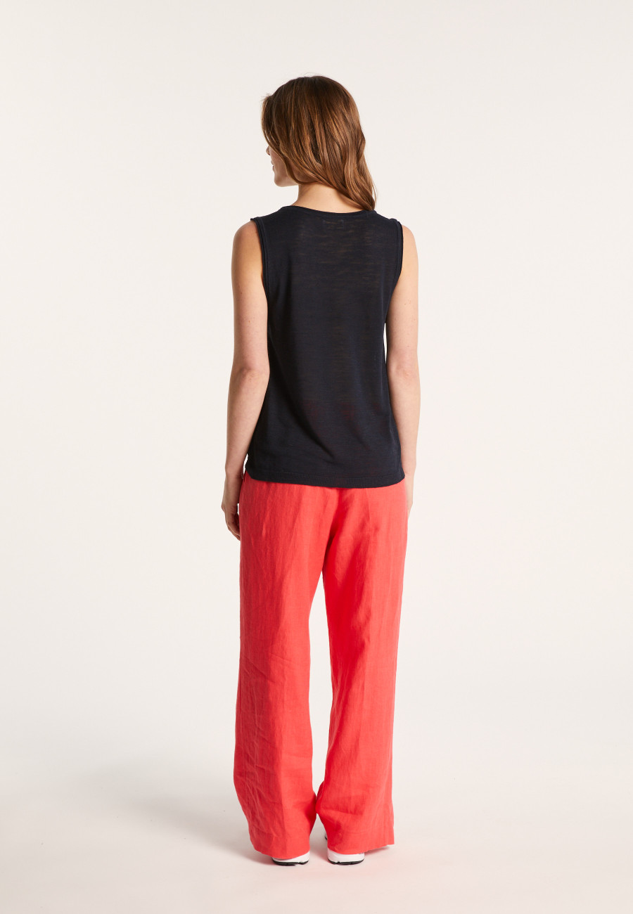 Flamed linen tank top - Maitena