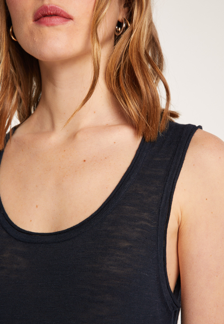 Flamed linen tank top - Maitena