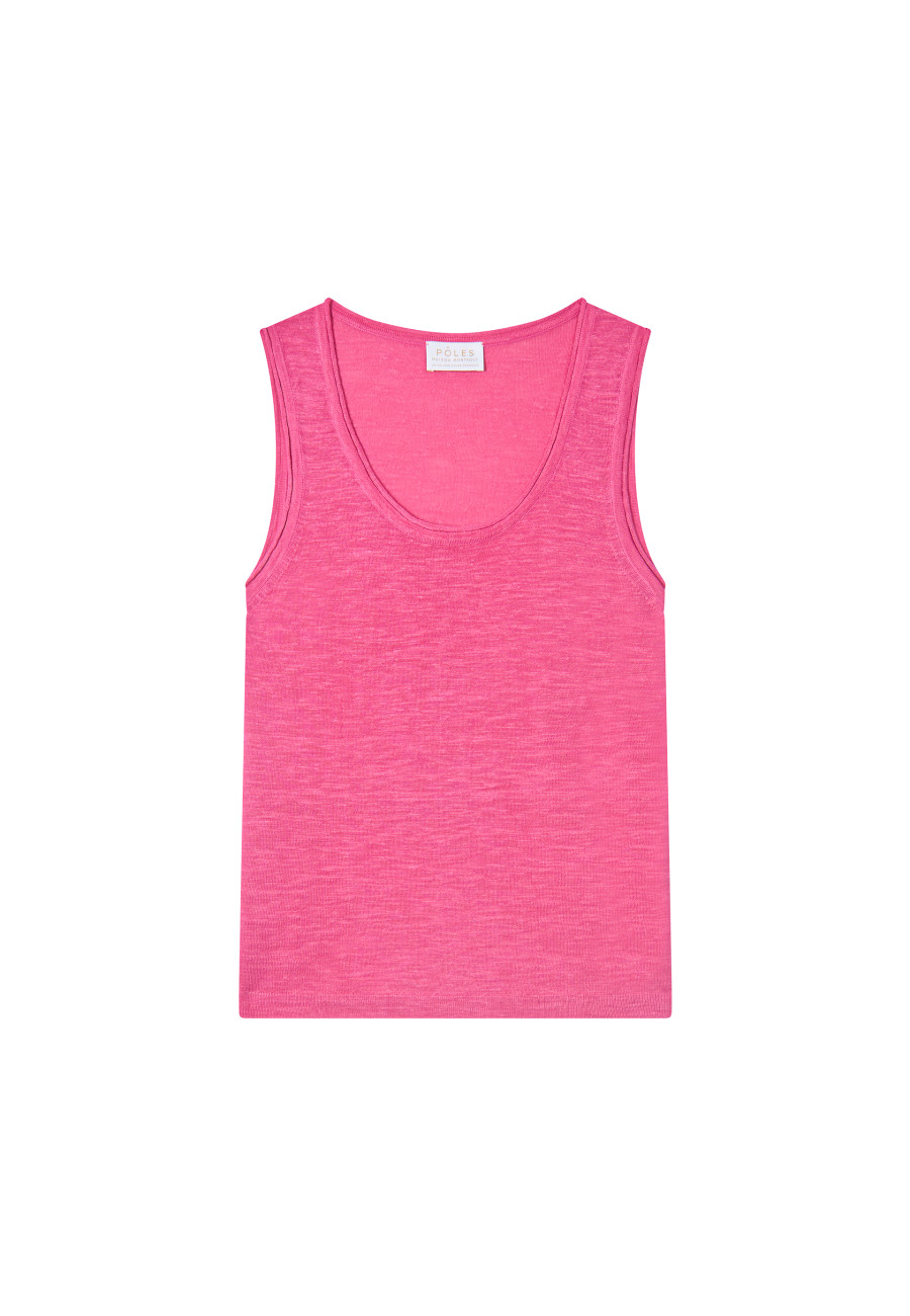 Flamed linen tank top - Maitena